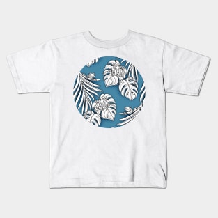 Minimalistic Continuous Line Tropical Frogs Kids T-Shirt